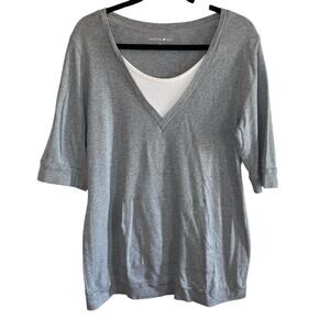 Fashion Bug Gray Tunic with White Layered Look